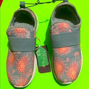 Gray and Orange Kids Shoes